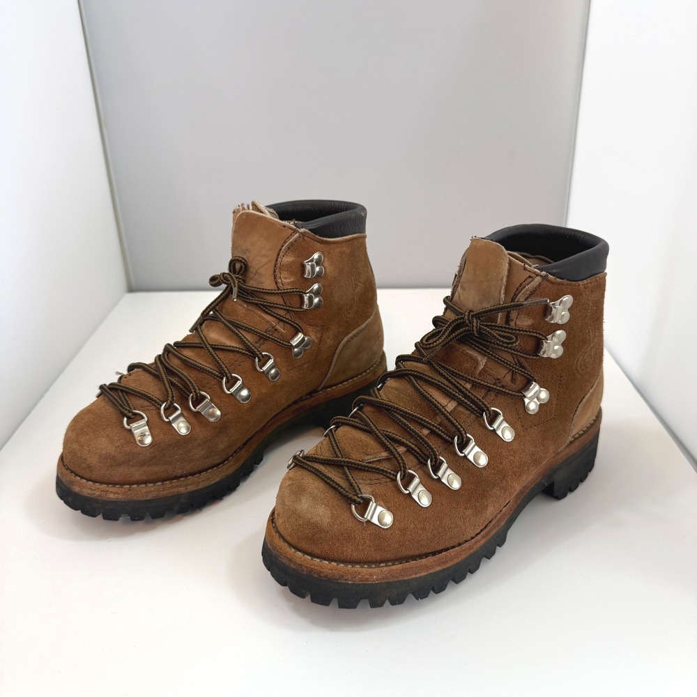 Vintage Dexter Leather Hiking‎ Boots Brown Vibram Sole Mountaineering Trail 6.5